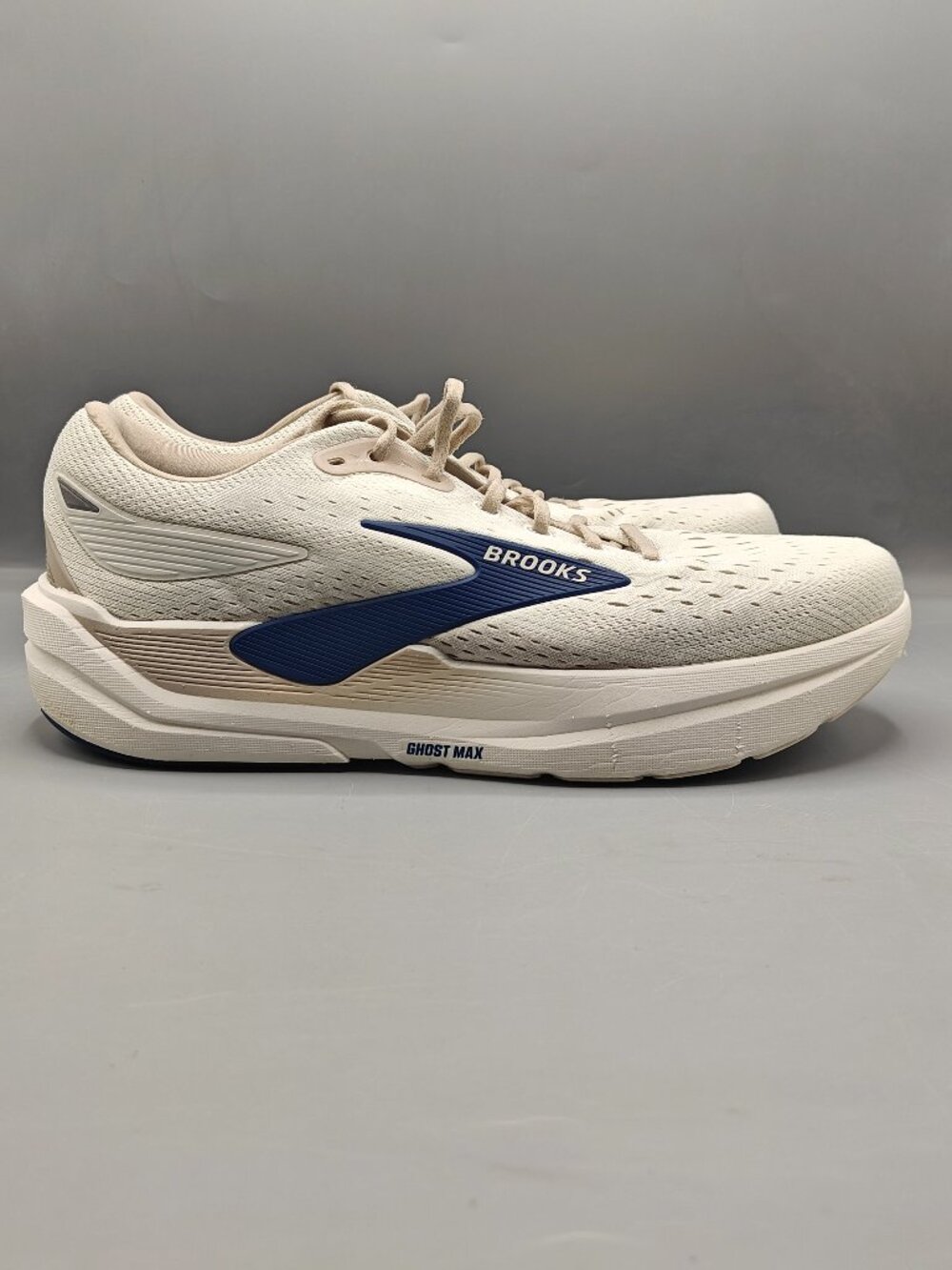Brooks Ghost Max 3 Running Shoes Beige Blue 1104641D173 Men's Size 13 D